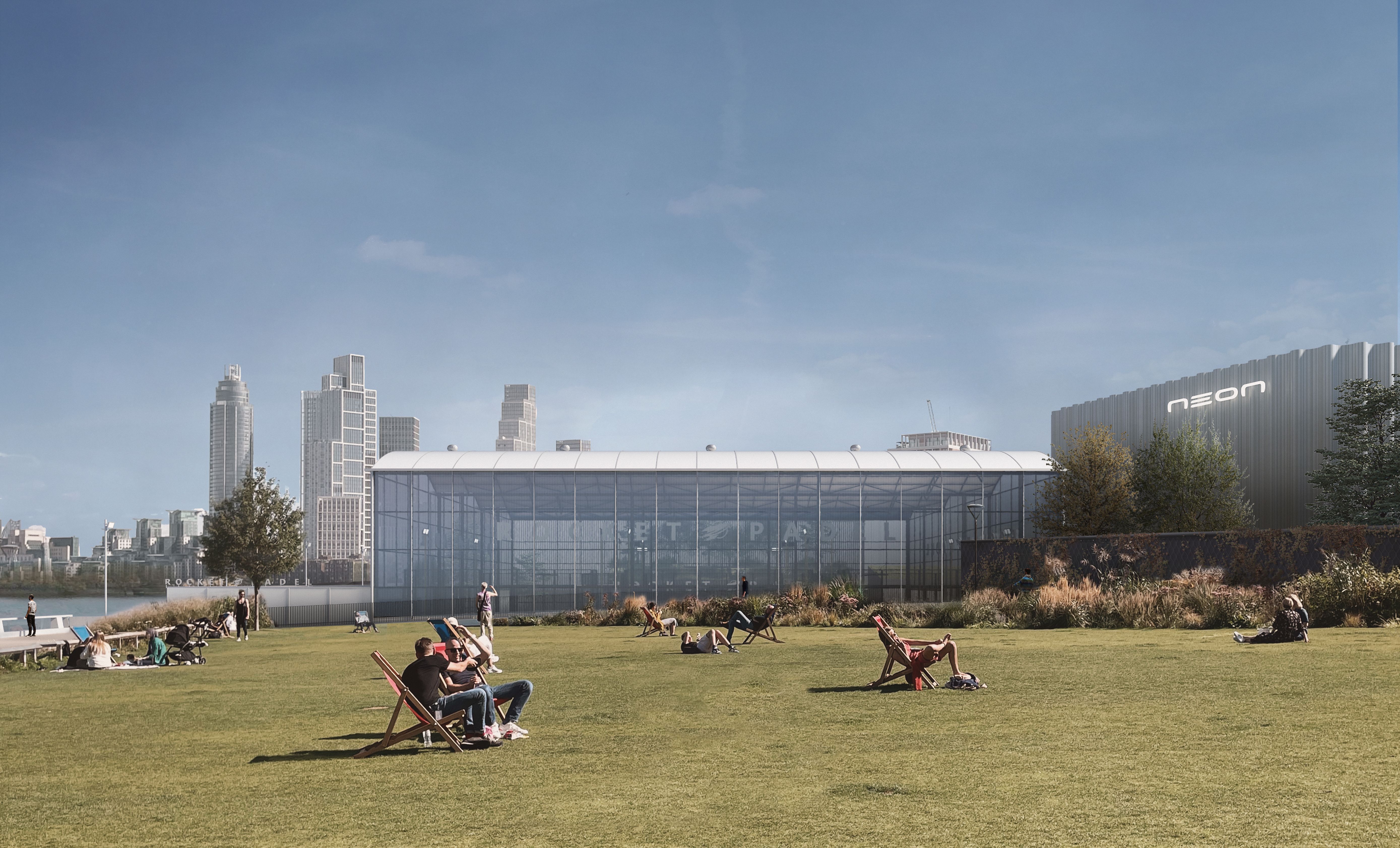 CGI of the club viewed from Battersea Power Station